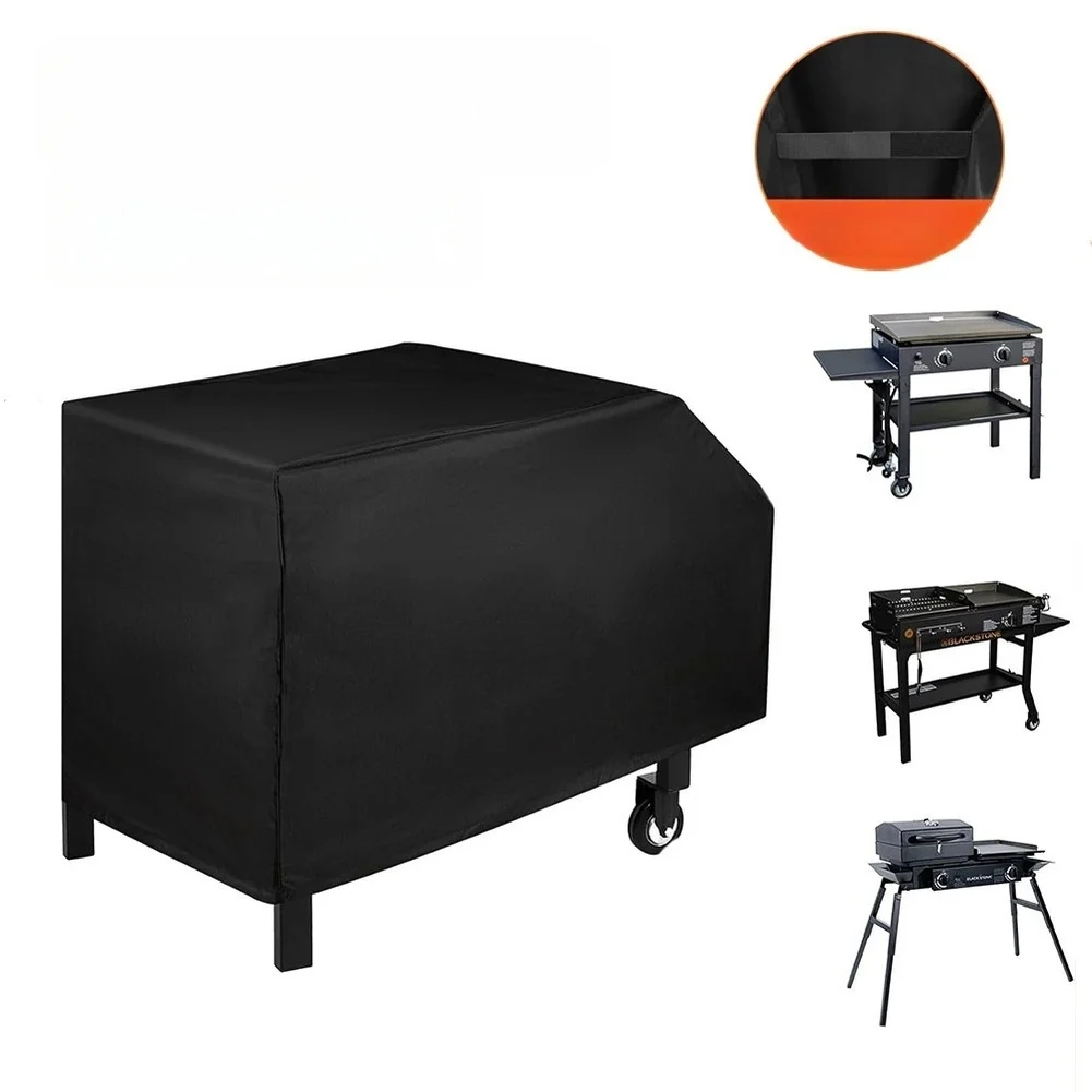 Black BBQ Cover 210D Oxford Cloth Grill Protector Compatible with Most Outdoor Grills 40x23x29 IN Wind Resistant