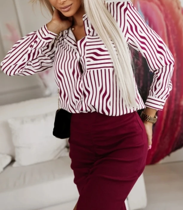 

women's blouses trend 2025 casual autumn lapel button sexy mesh splicing long sleeve loose T-shirt commuting fashion women's top