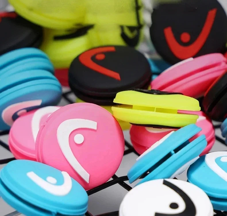 Head Logo Tennis Vibration Dampener Silicone Shock Absorber Tennis Racket Damper Reduce Vibration Tennis Accessories For Trainin view 6