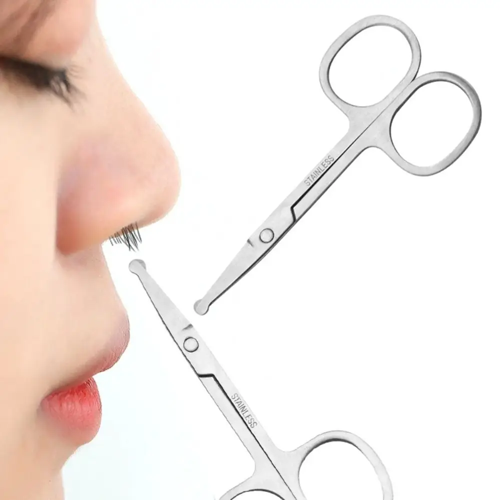 Stainless Steel Nose Hair Cut Manual Beard Trimmer Nose Ear Hair Remover Trimmer Round Head Beauty Tool Eyebrow Trimming
