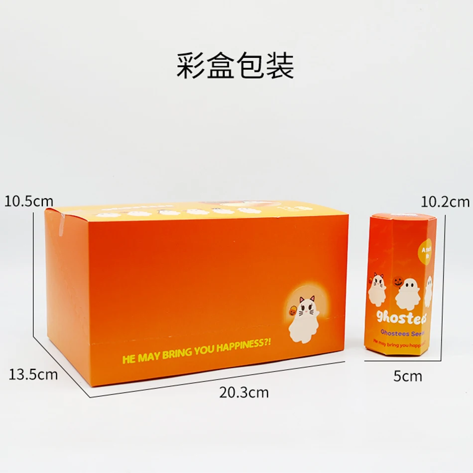 Ghostees 미스터리 전화 친구 귀여운 할로윈 전화 장식 블라인드 박스 수집 히퍼 액션 피규어 미스터리 장난감 아이 깜짝 선물