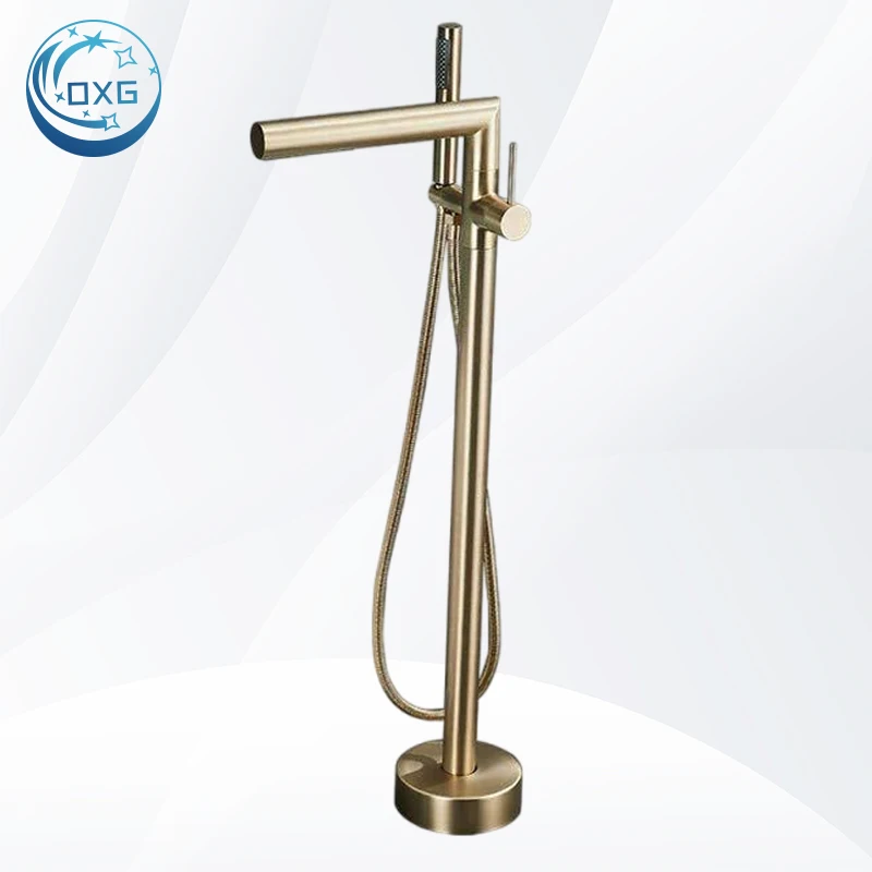 

OXG Brass Bathtub Faucet Floor/Wall Mount Bath Mixer Bathroom Faucet Bath Faucet With Handshower Bathroom Taps