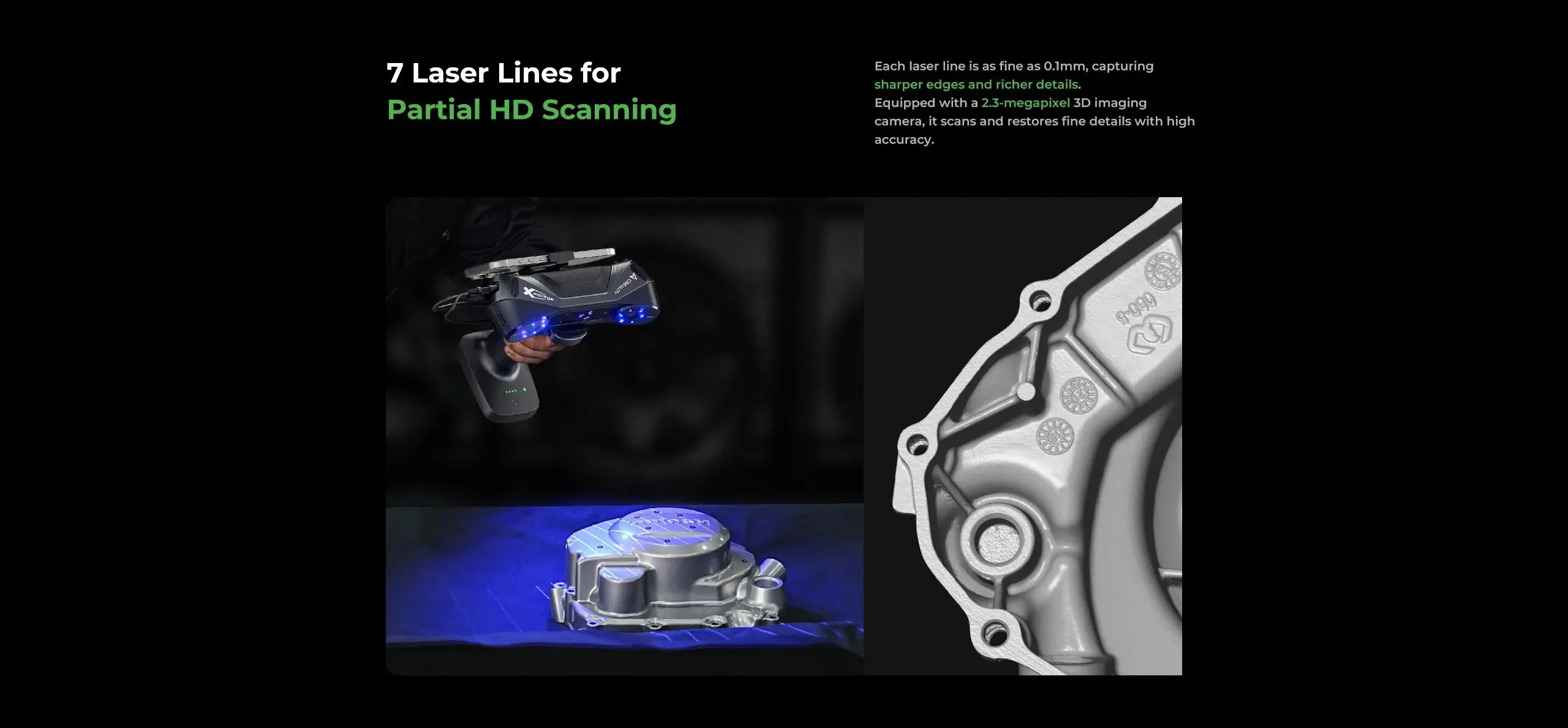 Creality Scanner Raptor X&Creality Handle Scanning Bridge 3D Scan Triple-in-one 34+7 Blue Laser NIR Light 0.02 Mm Accuracy 60fps