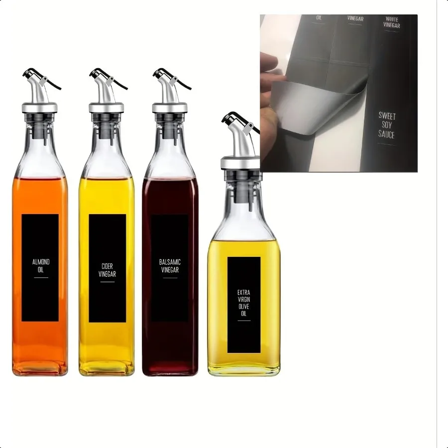 36 etiquetas de aceites, vinagros y condimentos, etiquetas minimalistas modernas, etiquetas adhesivas resistentes al agua y al aceite para organización y Sto