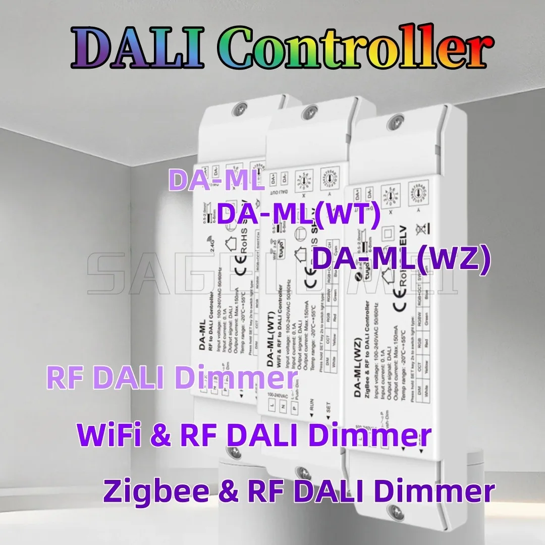 Skydance DA-ML RF DA-ML(WT) WiFi & RF DA-ML(WZ) Zigbee & RF 2.4G Hz DALI Dimmer Cloud Control for RGB/RGBW/CCT LED Strip Light