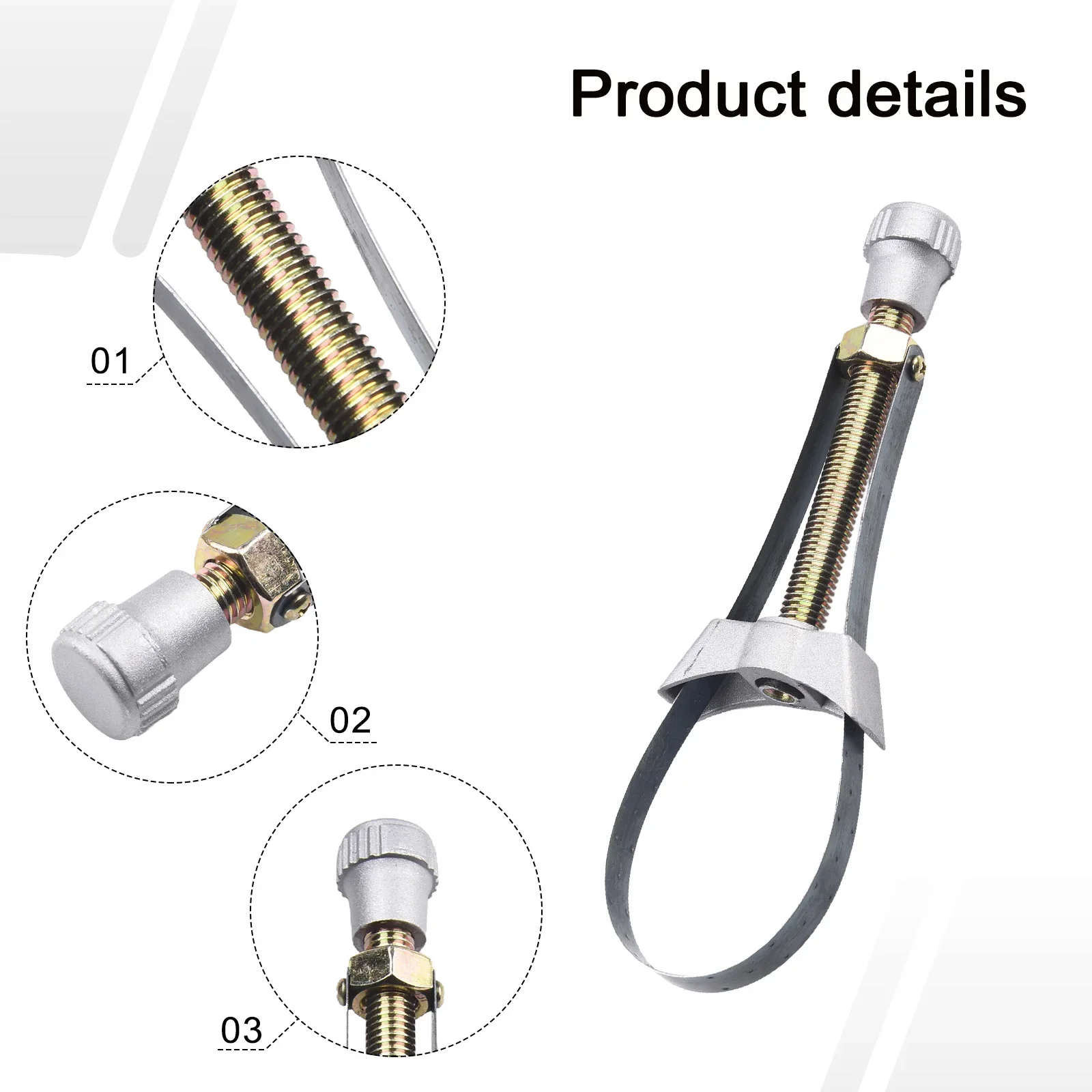 60mm To 120mm Steel Strap Wrench Car Auto Motorcycle Oil Filter Removal Tool Strap Wrench Diameter Adjustable Oil Filter Removal