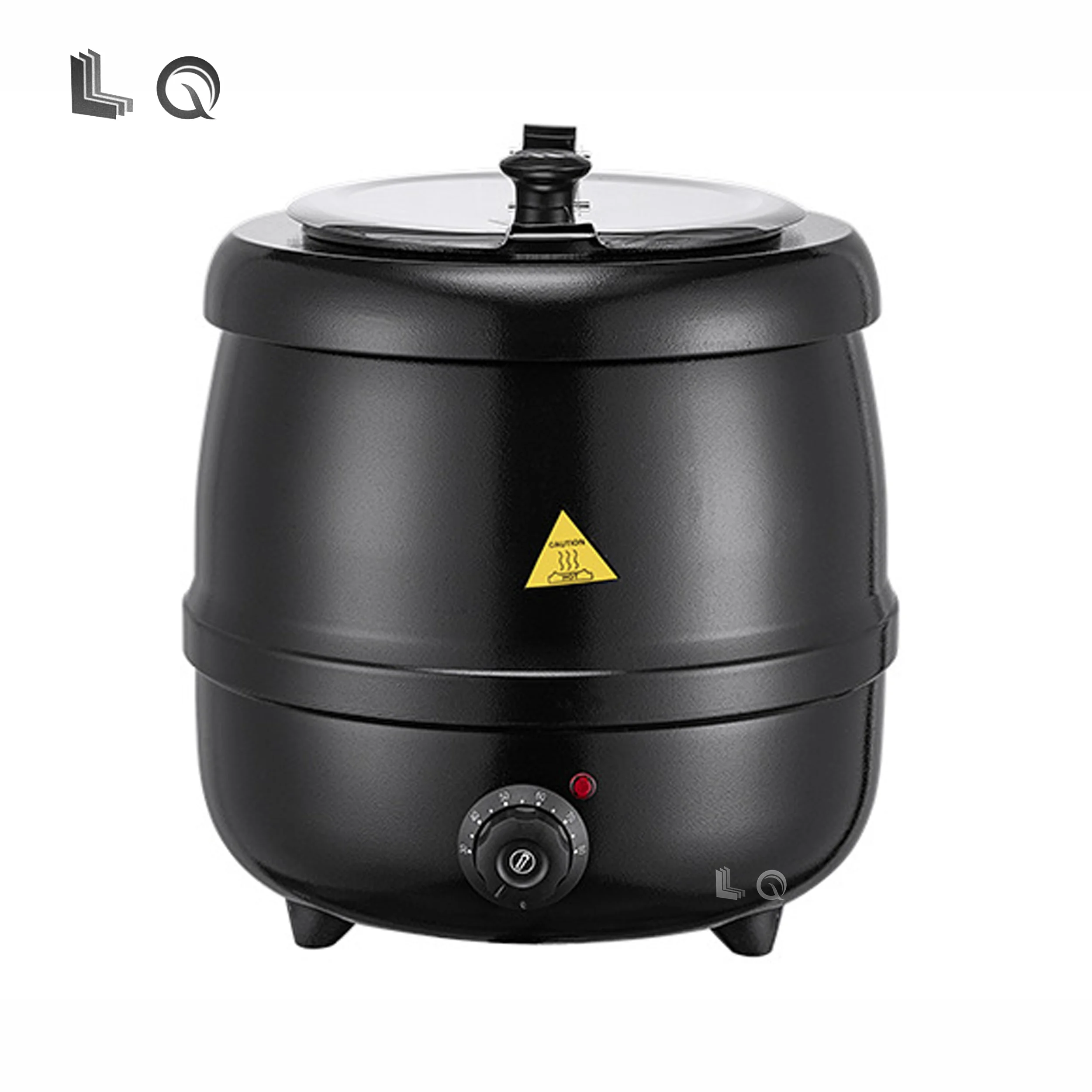 

10L Catering Restaurant Black Iron Soup Warmer for Buffet With Food Stainless Steel Heating Stew Kettle