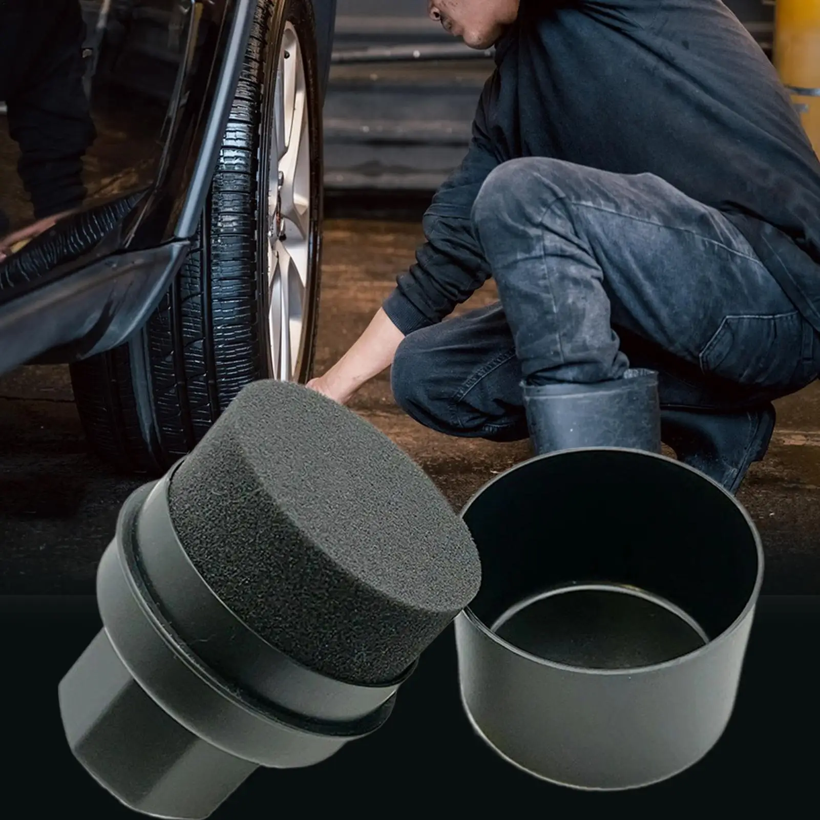 

Губка для полировки автомобильных шин, щетка для вощения, ручная губка для детализации автомобиля, восковой аппликатор с крышкой, губка для смазки шин