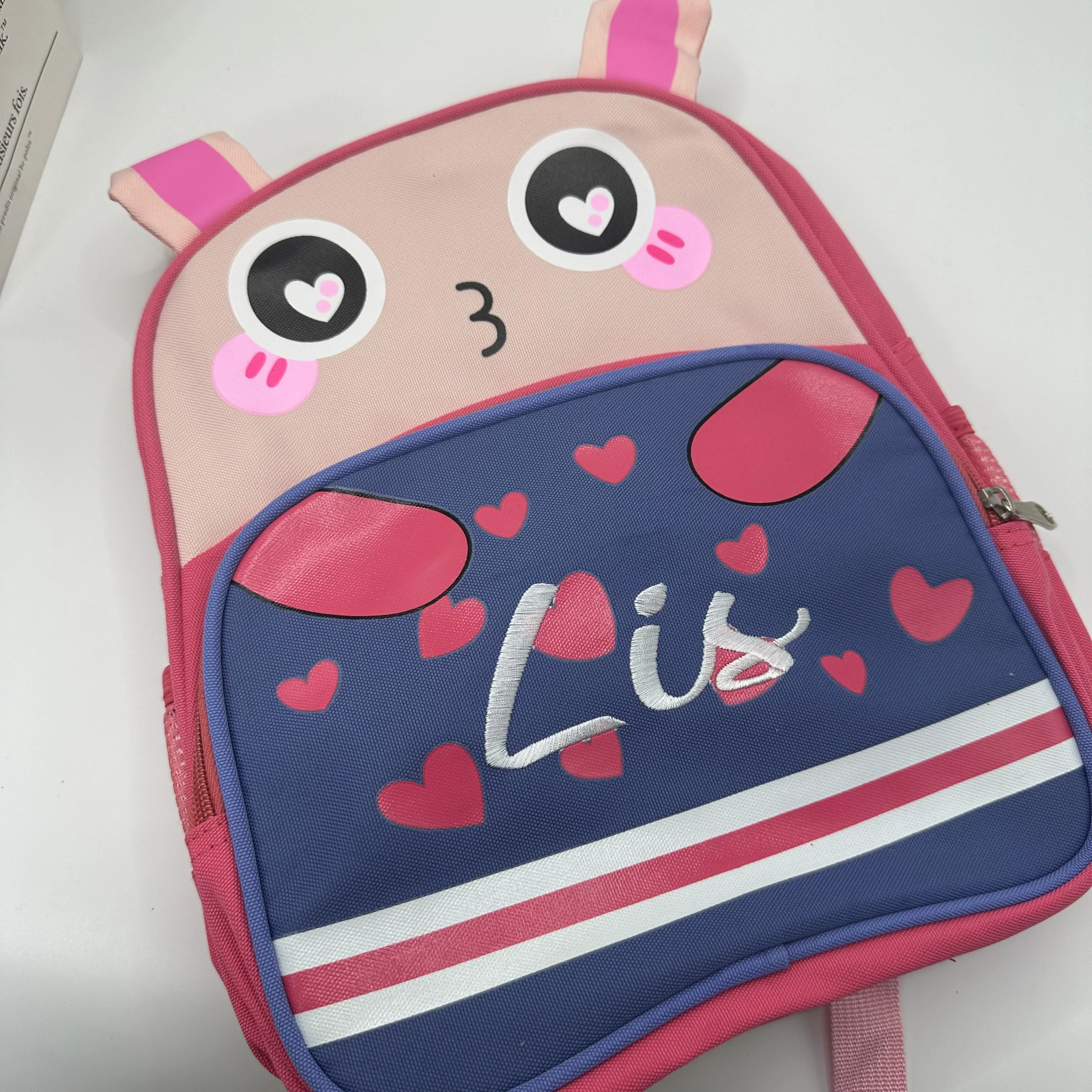 Süßer und fürsorglicher Kaninchen rucksack mit personal isiertem Namen Oxford-Stoff rucksack, Cartoon-Kinder rucksack mit großer Kapazität