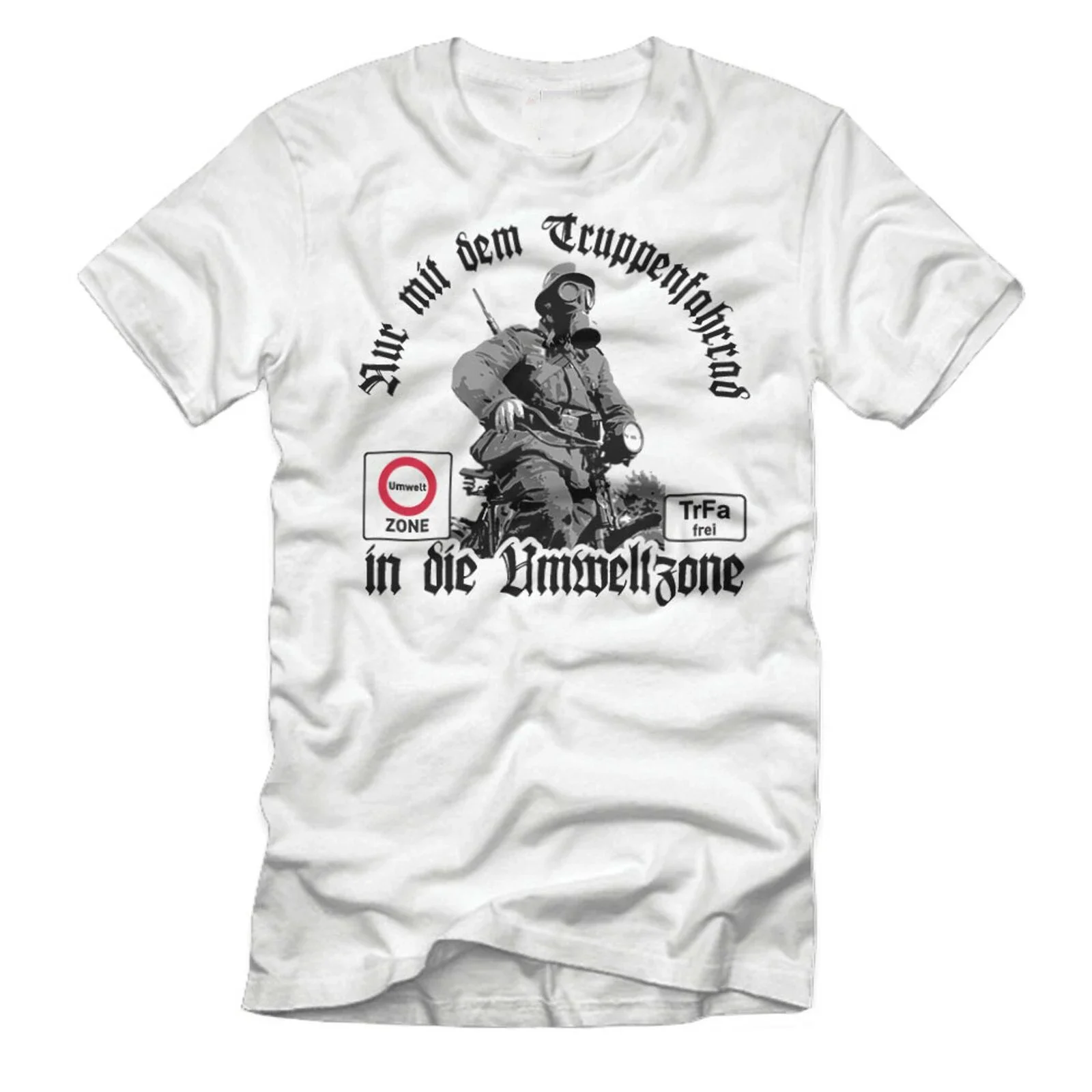 

Humour Funny Troops Bicycle Environmental Zone Trfa Bicycle T-Shirt. Summer Cotton O-Neck Short Sleeve Mens T Shirt New S-3XL