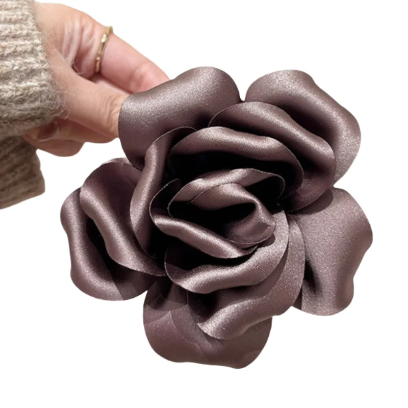 Exquisite Rosenblüten-Haarklammer für Frauen, eleganter Hai-Clip mit hervorragender Sensation, großer Rosen-Haarschmuck, Hai-Klaue – Detail 14