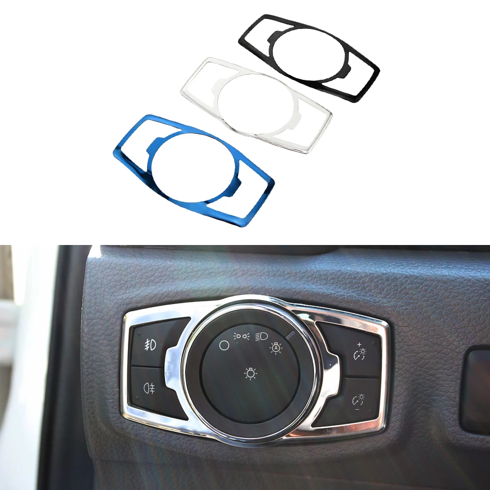 Car Headlight Switch Knob Panel Cover Trim Sticker for Ford Fiesta MK7 Ecosport Figo Focus 3 Kuga Escape KA Accessories