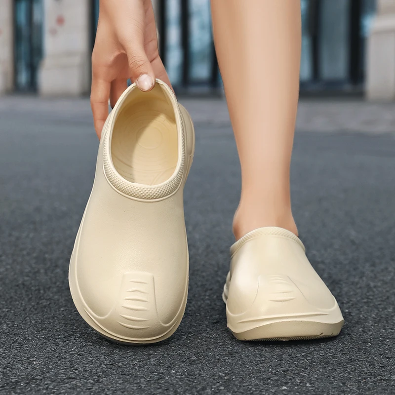 

Экологичная и без запаха мужская обувь, мужская маслостойкая кухонная обувь с граффити, сандалии для шеф-повара, ресторана, водонепроницаемая рабочая обувь