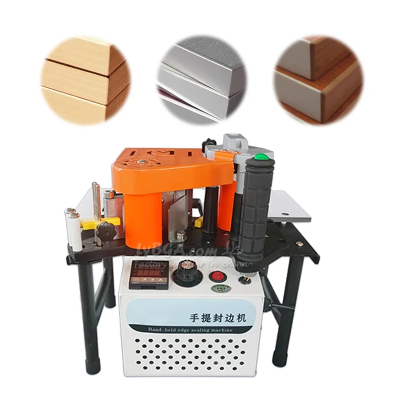 LY1200W Portable Edge Sealing Banding Machine Mini Banders Wood Working with Stand Straight/Curved Dual-Use Temperature Control