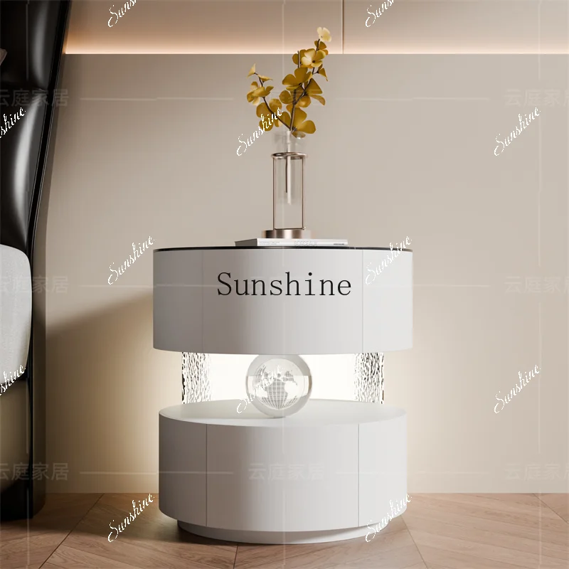 Italian minimalist smart bedside table modern simple light luxury high-end locker   FT