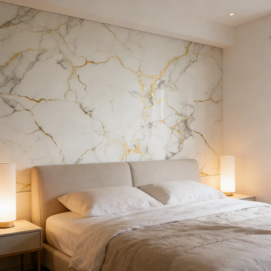 40cm Marble Waterproof Self-Adhesive Wallpaper Thick Imitation Ceramic Tile Wall Stickers for Bathroom Kitchen Living Room Decor