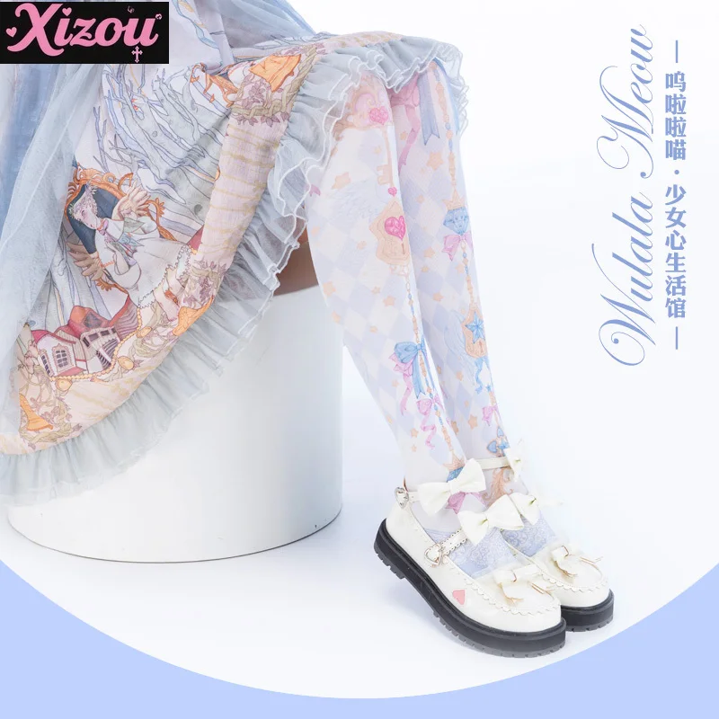 

Kawaii Soft Girl Original Candy Color Lolita Knee Socks Lolita Stockings Thigh Socks Sweet Elongated Dopamine Colorful for Women