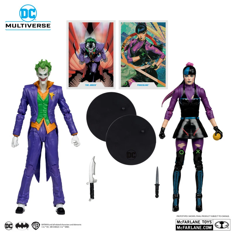 18cm Genuine Mcfarlane Dc Multiverse Anime Figure The Joker & Punchline 2-Pack Doll Toys Collect Series Model Toys Gift