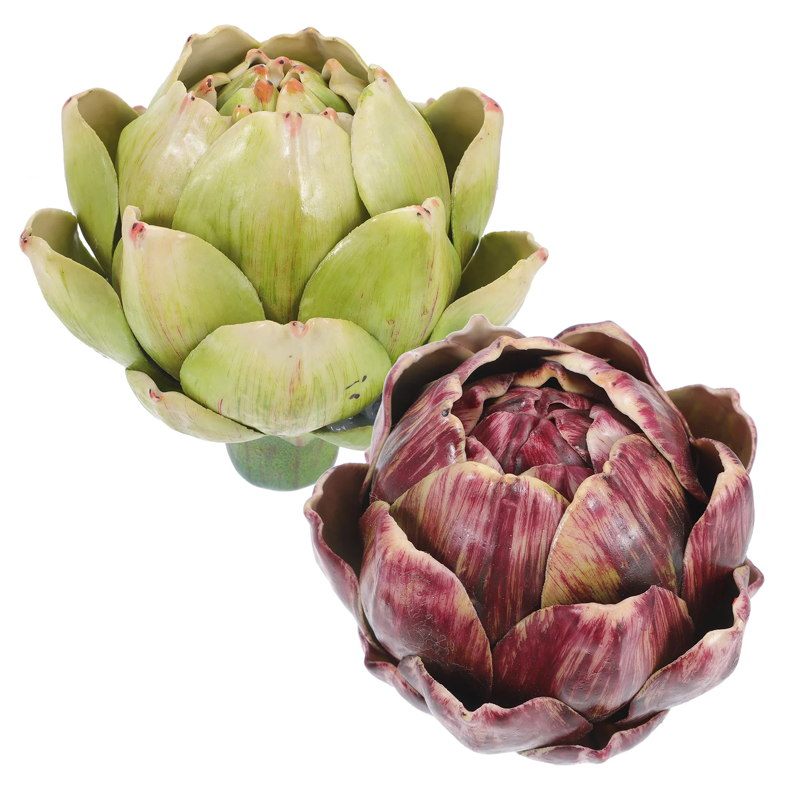 

2Pcs Faux Artichokes Realistic Artificial Artichoke Decor for Kitchen Home Office Restaurant Display Fake Vegetable Decor