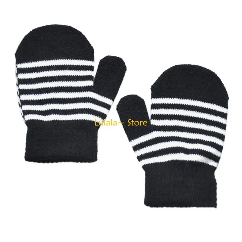 

Y4QA Outdoor Riding Warm Mittens Soft Elastic Knitted Full Finger Glove for Girls Boys Candy Color Gloves
