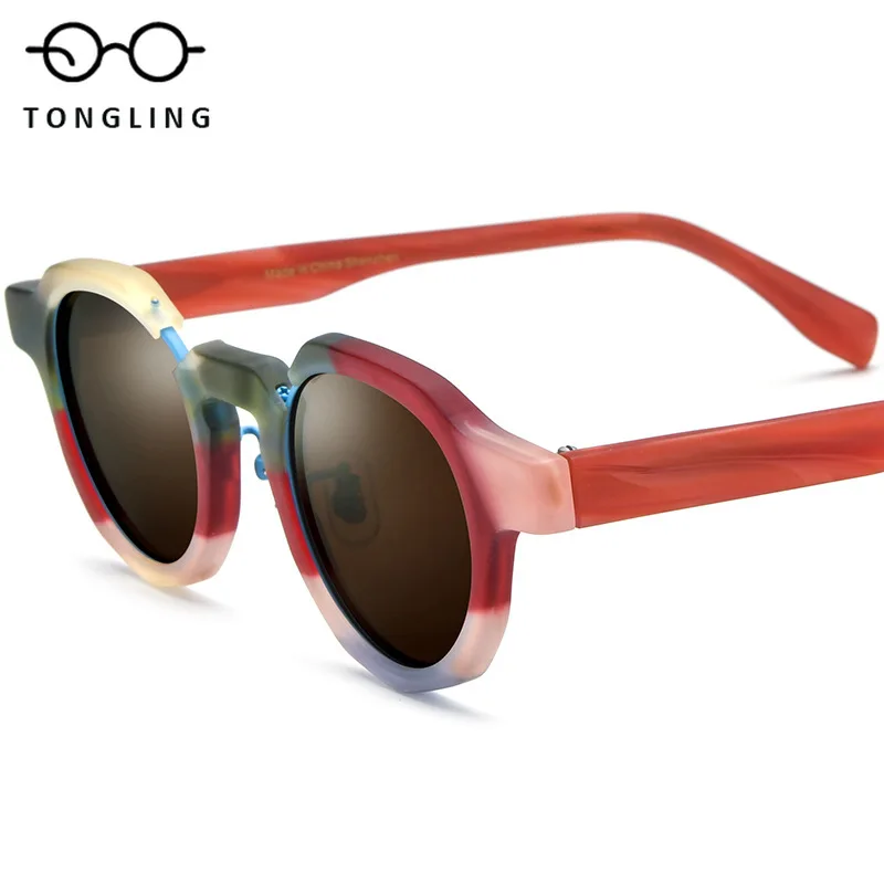 2026 New Fashion Women High-Quality Acetate Cat-Eye Glasses High-End Reemployment Men Handcrafted Round Outdoor Driving Sunglass