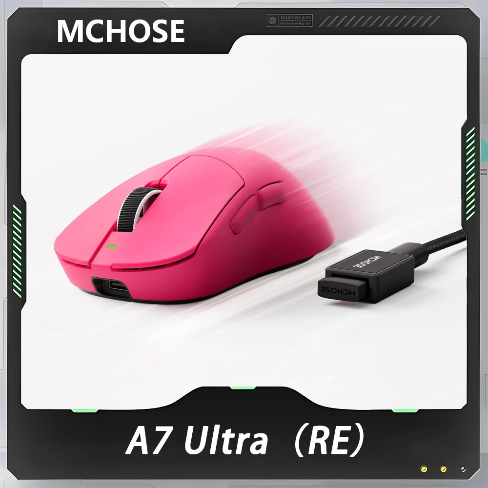 

MCHOSE A7 Ultra RE Mouse Ergonomic Design 8K 20000fps 42000DPI 750IPS Super Glide Coating Lightweight Gaming Mice Custom Gifts
