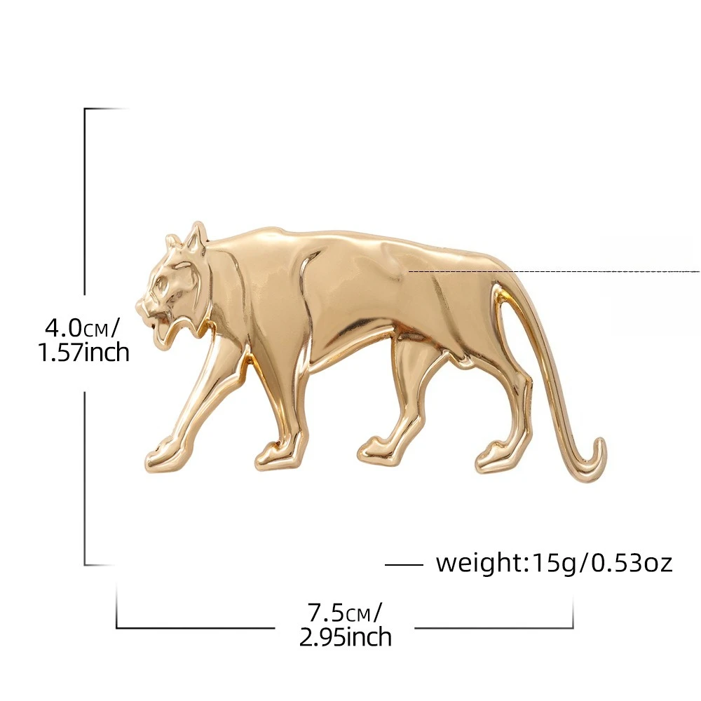 Vintage Style Silver Gold Panther Brooch Fashion Animal Pins for Men Two Tone Optional Cheetah Shaped Brooches