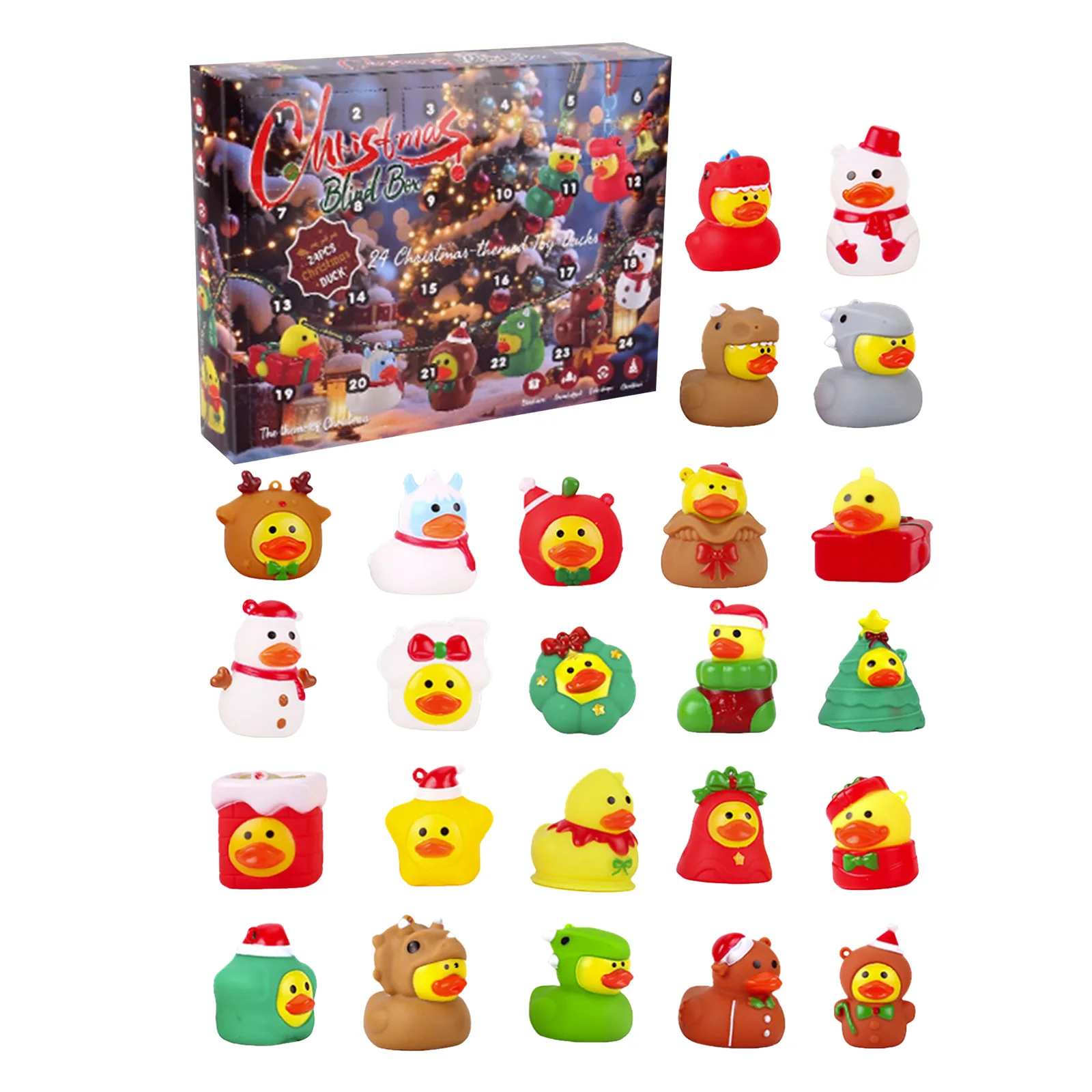 Glow in The Dark Sand Timer Each Advent Calendar Includes 24 Hidden Rubber Duck Figures Bringing Daily Countdown to Christmas