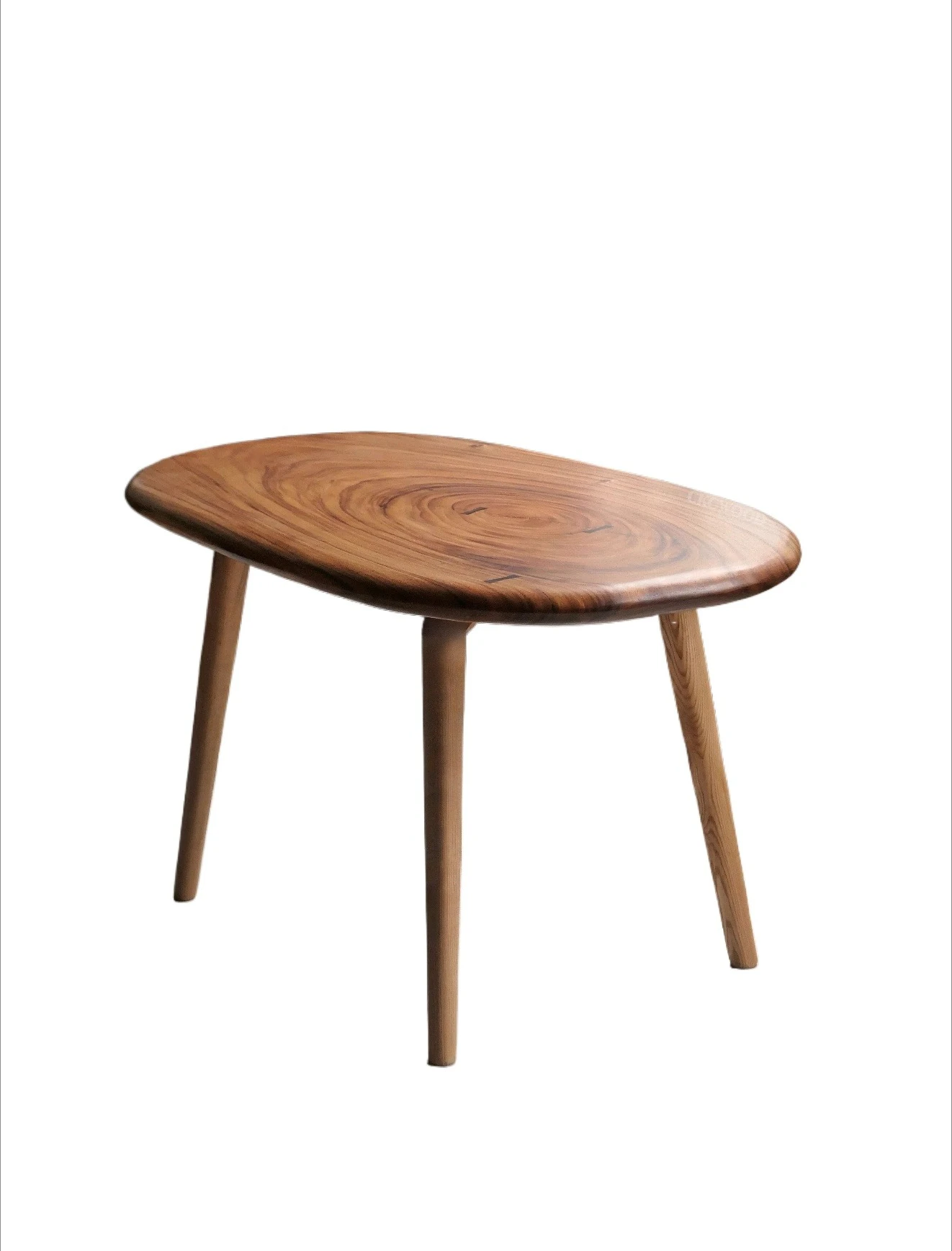 Irregular log balcony small tea table 110-160cm special-shaped wabi-sabi wind solid wood tea table, desk