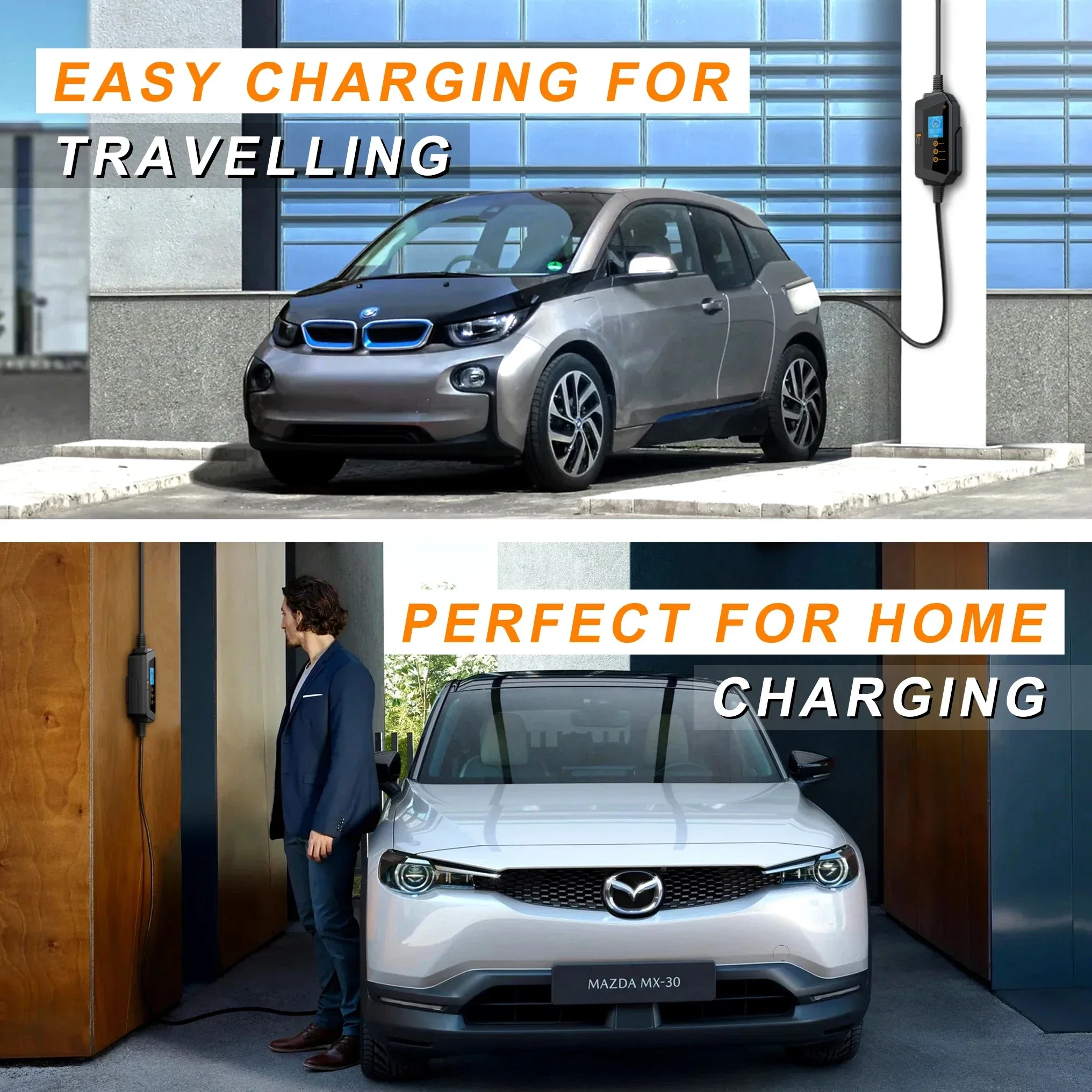 Feyree EV-Ladegerät Typ2 32A 7kW Schnellladung Smart APP Wi-Fi-Steuerung Tragbare Ladebox mit Halterung für Elektroauto-Ladegerät – Detail 5
