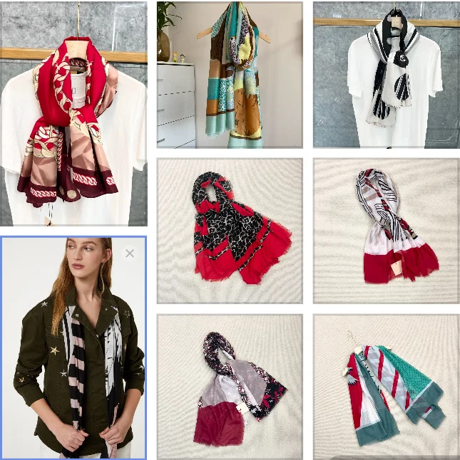 Italian original single, versatile, light luxury, printed and fashionable long shawl scarf for foreign trade