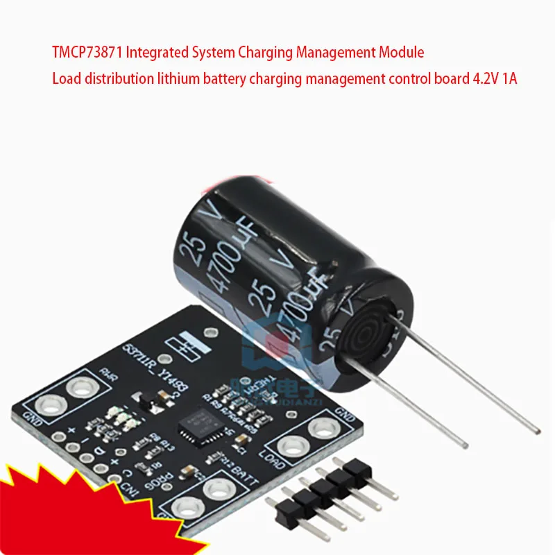 MCP73871 Integrated System Load Distribution Lithium Battery Charging Board 4.2V 1A Charging Management Module
