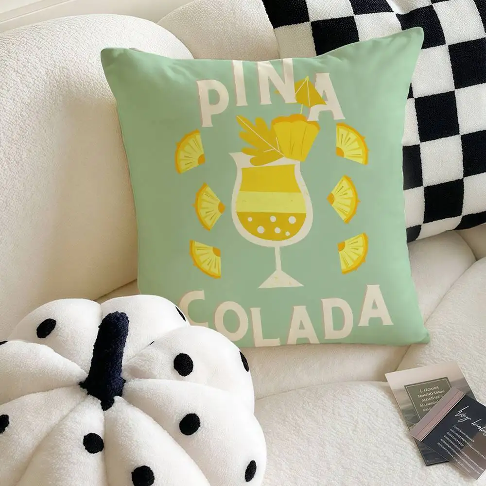 

Pina Colada Cocktail Pillow Case Luxury Double-sided For Car Pillows 45x45 Cushions Cover Home And Decoration Sofa Pillowcase 50