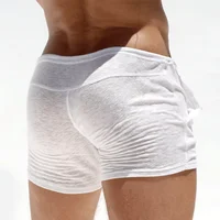 Men's Lightweight Bamboo Knitted Home Shorts, Comfortable Lounge Sleepwear, Elastic Waist Casual Breathable Soft Pajama Shorts 3