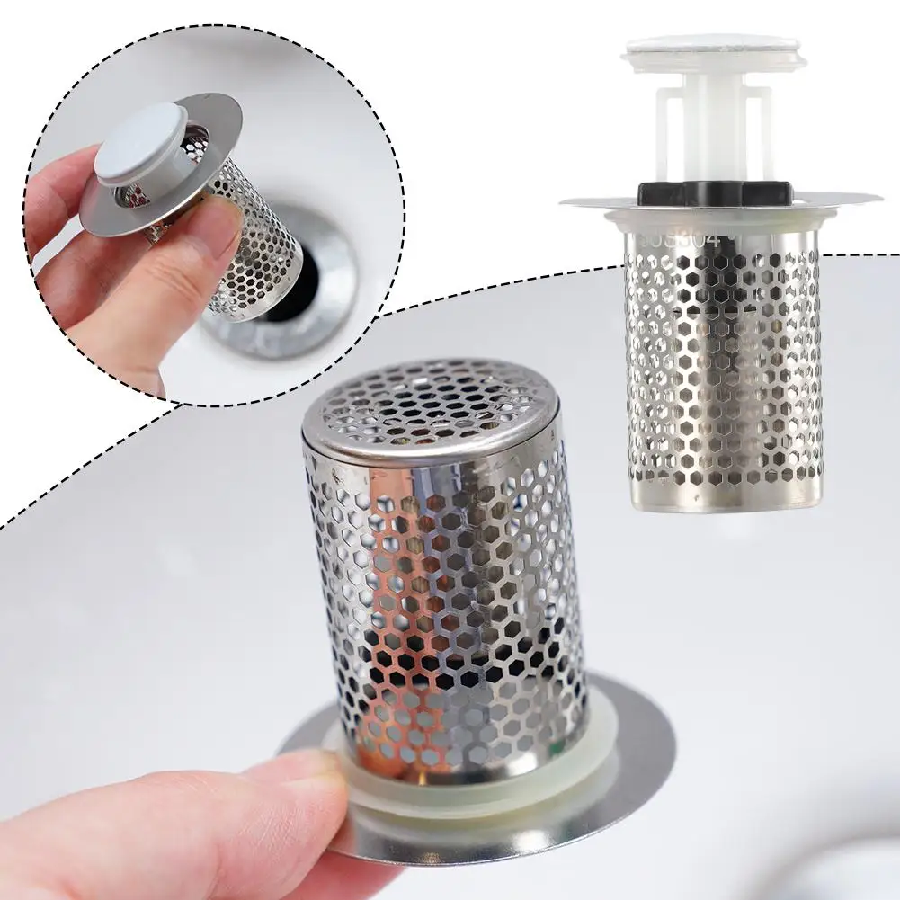 1pcs Anti-clog Kitchen Sink Floor Drain Filter Up Bounce Bath Hair Core Strainer Basin Drain Catcher Accessories Sink Showe P8L7