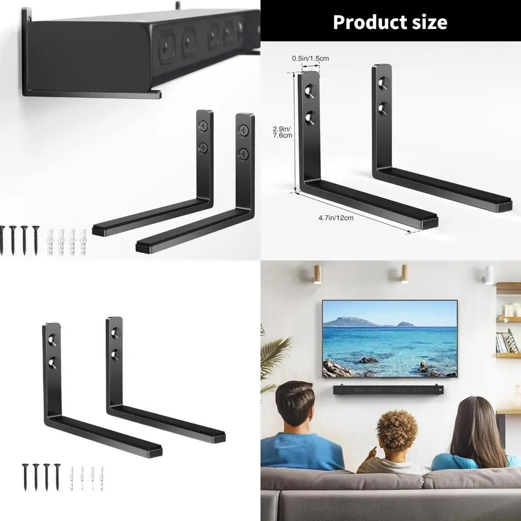 M5TD Metal Soundbar Wall Mount With Adjustable Depth Bracket for Modern Living Space