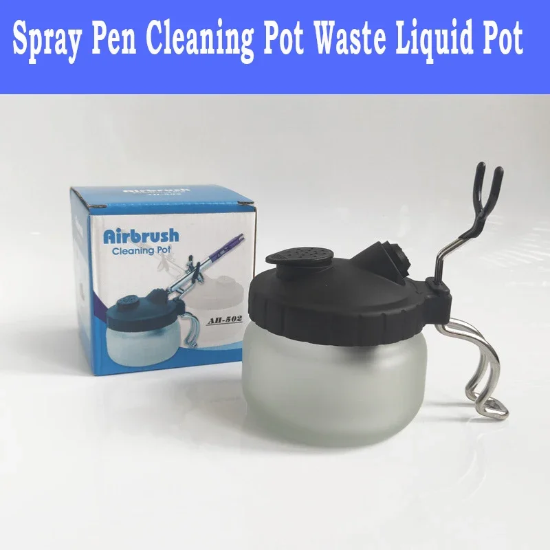 Spray Pen Cleaning Pot Pen washer Waste liquid collector Brush needle scraper tool Cleaning bottle Pen washing pot Cleaning tool