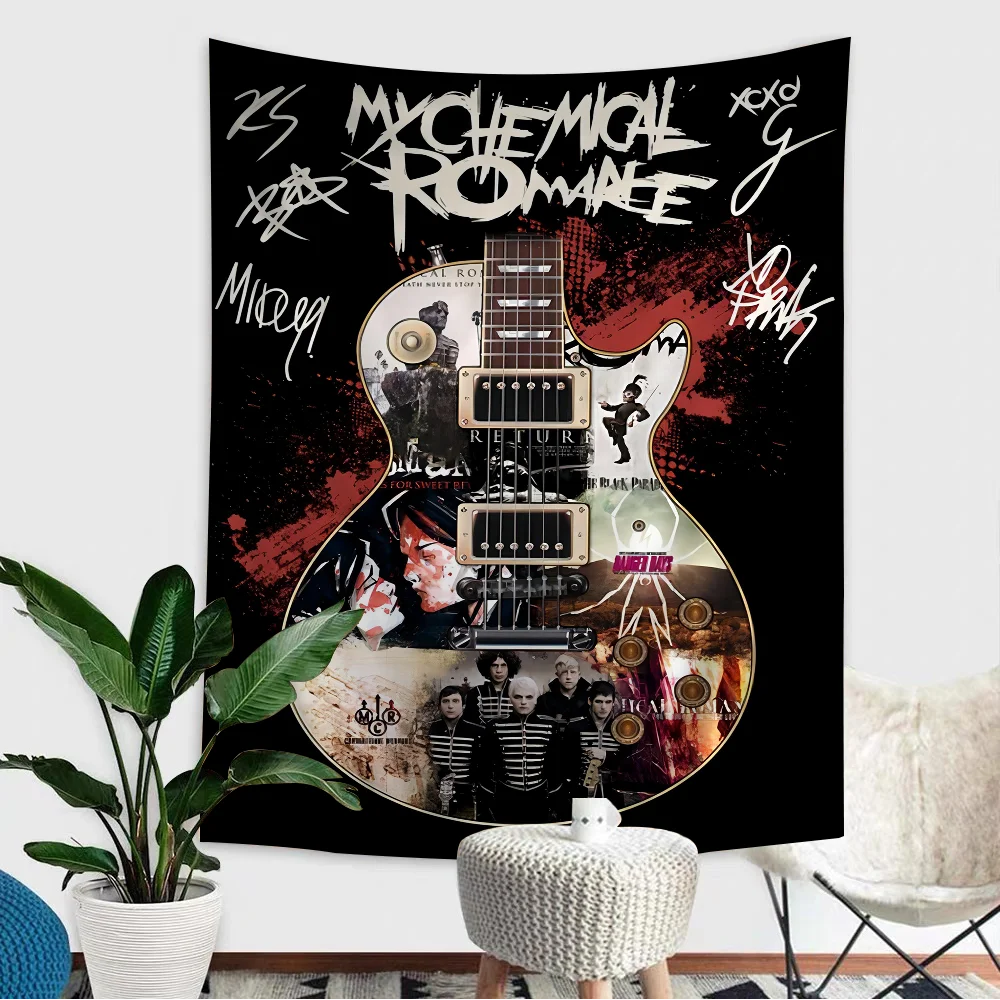 My Chemical Romance Hanging Bohemian Tapestry  Blends Japanese Style Perfect Anime Kawaii Room Decor for Fans Elevate Your Space
