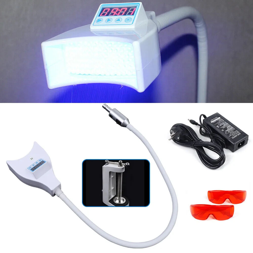 Lampada Professionale LED per Sbiancamento Denti 24V con Spina EU, Luce Sbiancante Dentale con Timer e Braccio Regolabile per Uso Clinico e Domestico