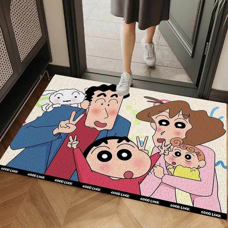 

Kawaii Entrance Floor Mat Cute Cartoon Crayon Shinchan Anime Figure Arpet Porch Door Foot Mat Dustproof Thick Carpet