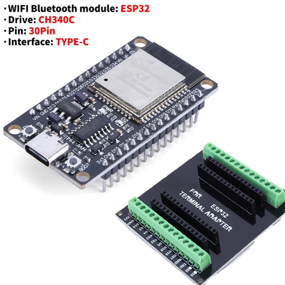 ESP32 Development Board WiFi+Bluetooth Module Ultra-Low Power Consumption Dual Core NodeMCU-32S ESP32-WROOM-32D 32U 30Pin Board