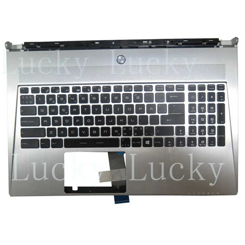 

Серебристая клавиатура с подсветкой и черной рамкой для 3076H6C117H E2P-6H21315-D37