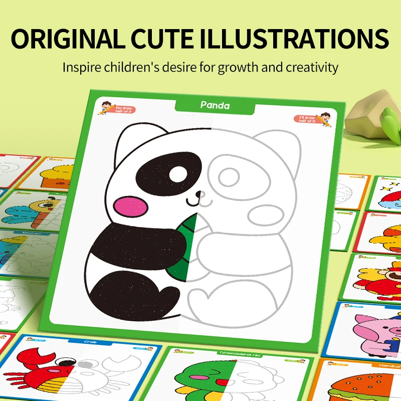 Children's Creative Coloring Book - Half-Coloring, Animals, Ocean, Character Patterns, Fun Graffiti Art Activities, Early Learning Classroom Supplies, Perfect Gift for Students to Color, Children's Coloring Book