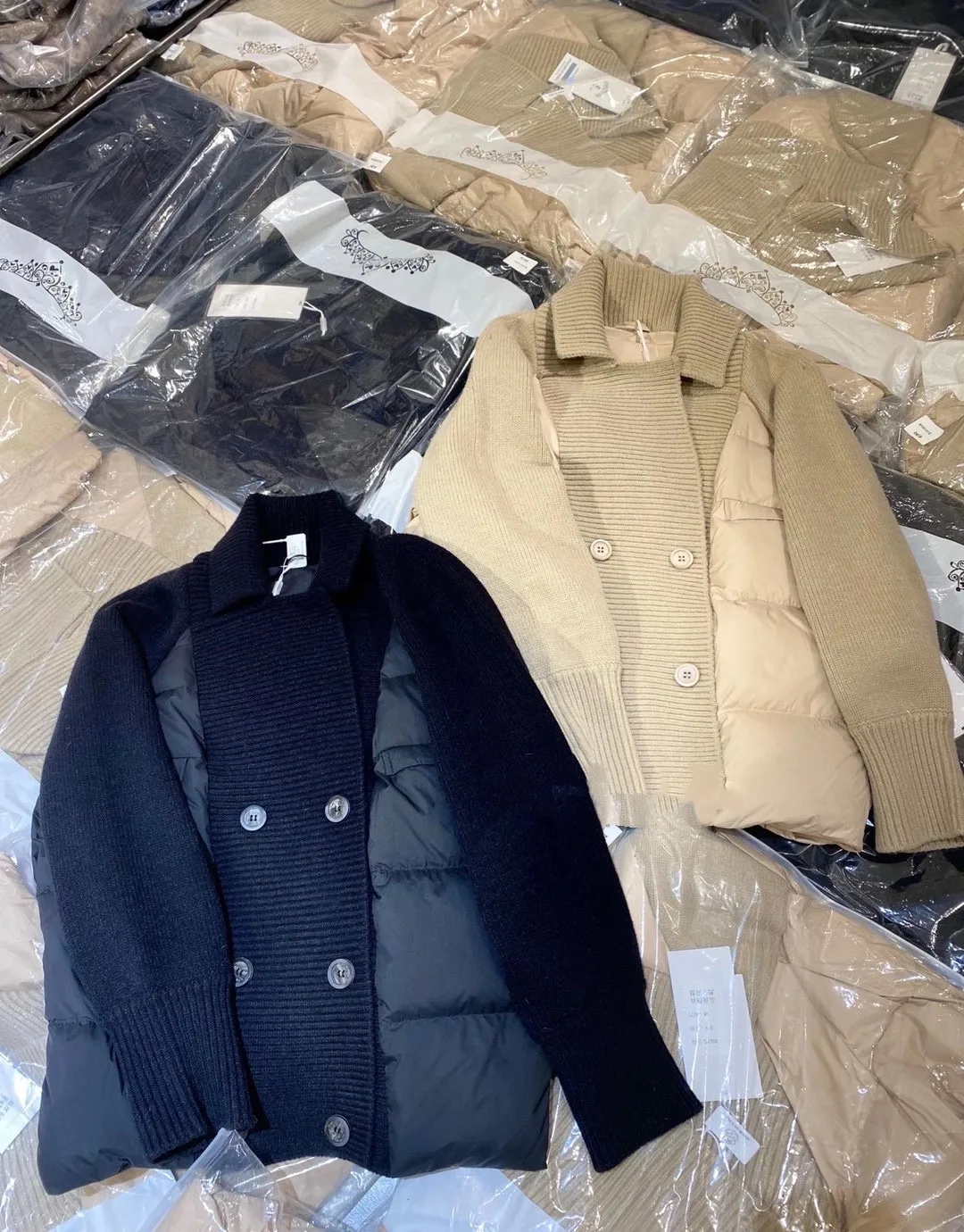 Women's Wool Blend down Jaet Coat Collar Flip Autumn Winter New Sle Faion Outerwear Thiened Long Sve Double Breasted