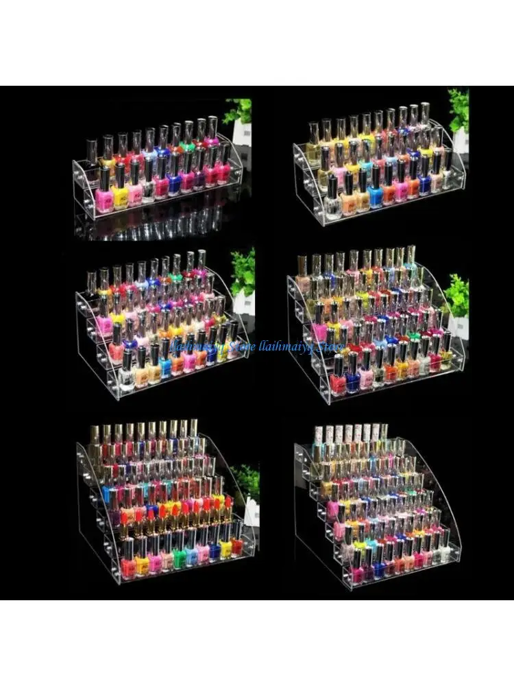 573B 2-7 Tiers Clear Acrylic Liquid Pigment Bottles Storage Box Organizers Lipstick Jewelry Display Holder Polish Rack