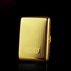 IMCO-Metal Brass Cigarette Case for Men Women Golden Color 16 Thick Cigarette Box Holder Genuine Gift