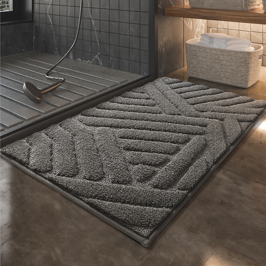 Easy To Install Bathroom Mat - Waterproof And Stylish Modern Luxurious Non-slide Bathroom Mat blue