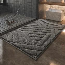 Easy To Install Bathroom Mat - Waterproof And Stylish Modern Luxurious Non-slide Bathroom Mat blue