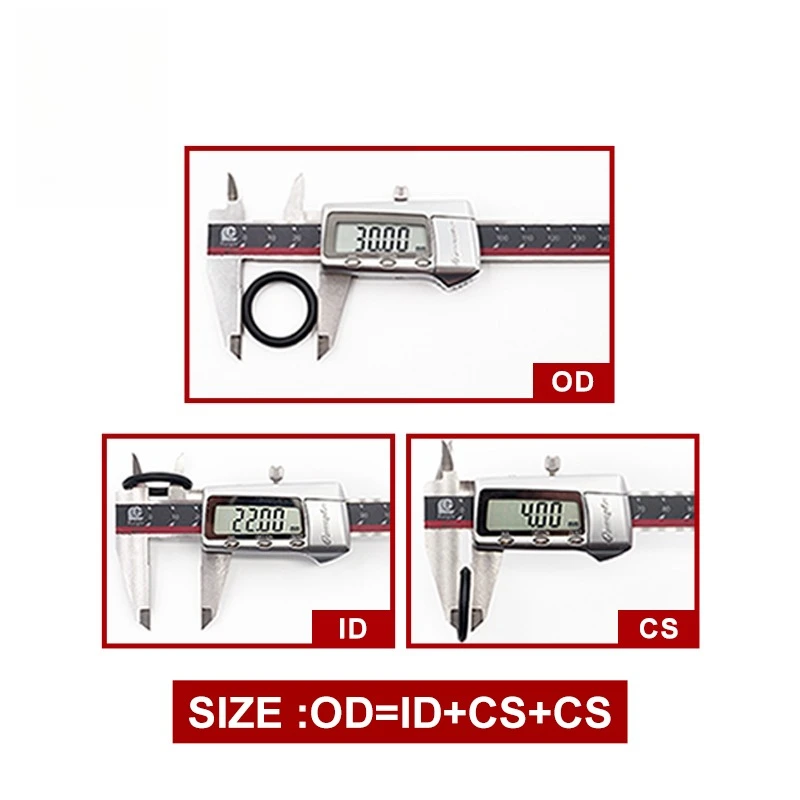 Fkm cs2.5/3/5.7mm de espessura OD6-100mm borracha fluorada preta o-ring selos o-ring arruela produto vedação junta de borracha o anéis