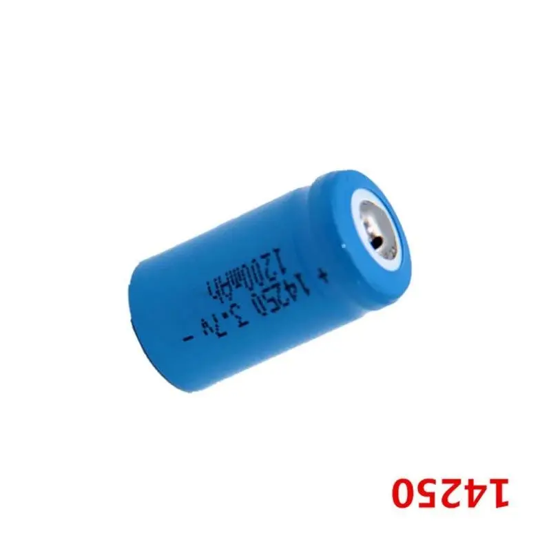 3.7V 14250 rechargeable lithium battery  green external line penlight rechargeable battery